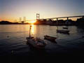 瀬戸内しまなみ海道（来島海峡大橋・夕日）